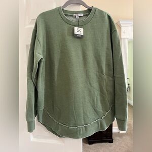 Michelle Mae Olive Crew Neck Sweater Super Soft